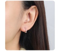 Silver Hoop Earring with Ball HO-8mm-B